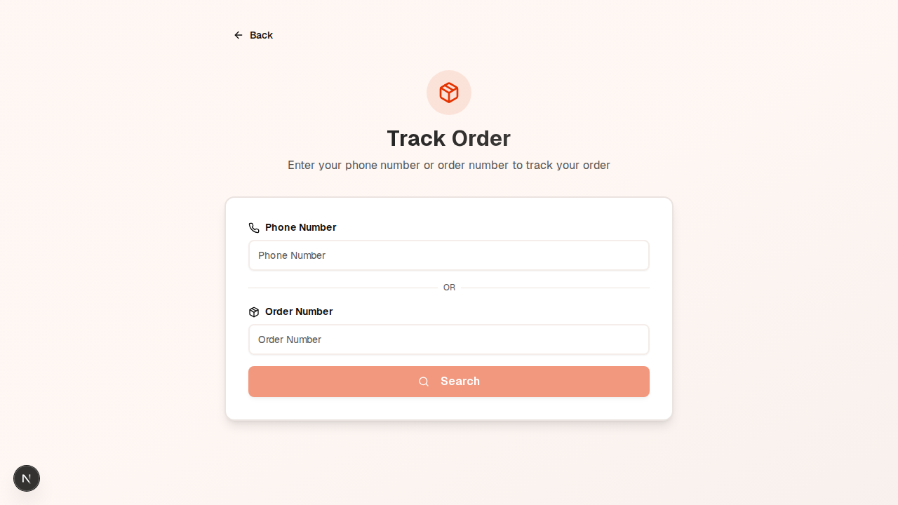 Customer menu and tracking